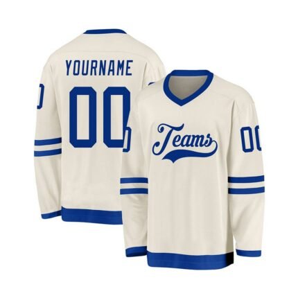 Custom Velocity White-Blue Hockey Jersey