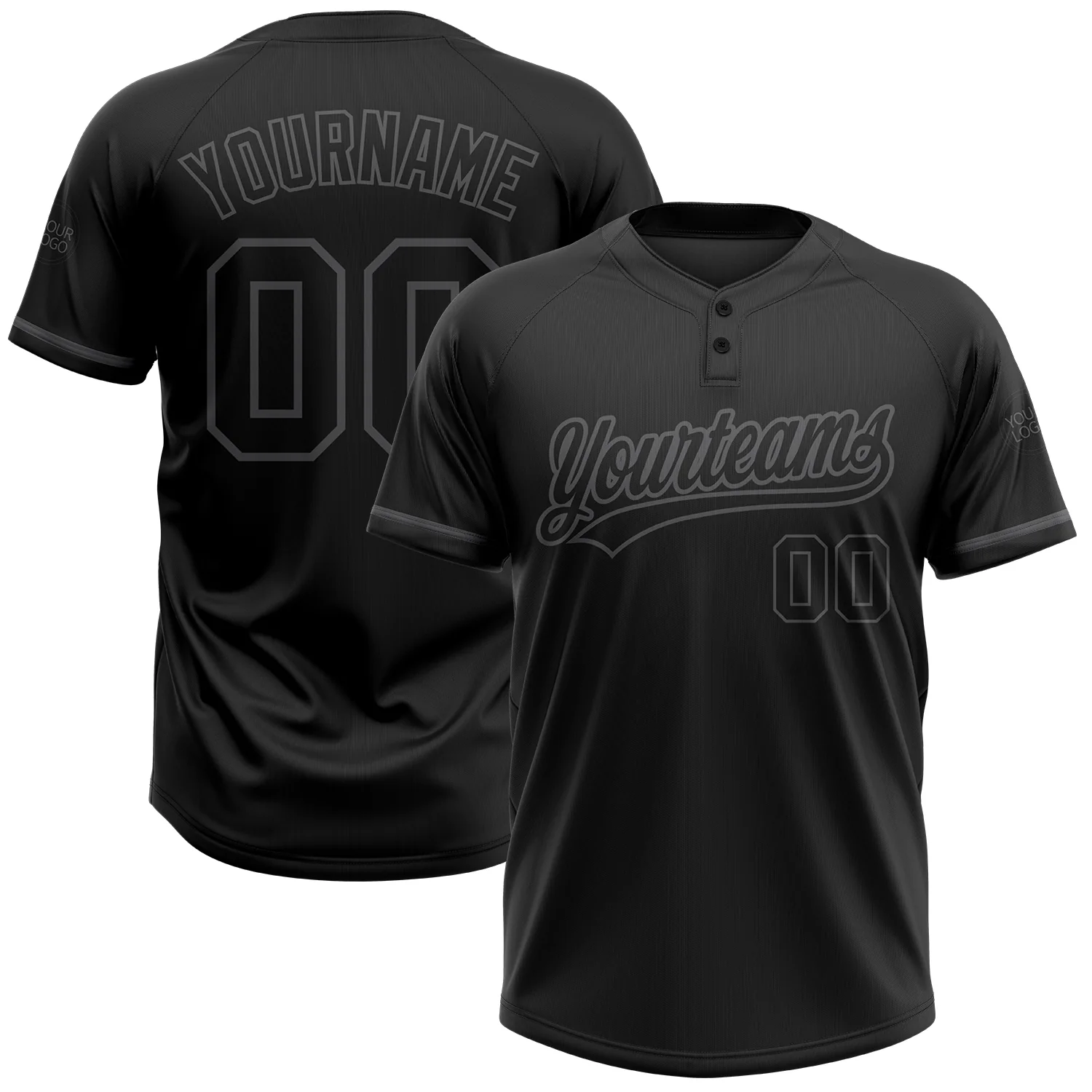 Custom-Black-Black-Steel-Gray-Two-Button-Unisex-Softball-Jersey.webp